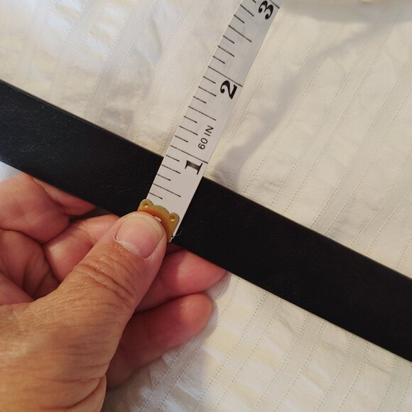 NWT PLUS SIZE BLACK BELT WITH GUNMETAL BUCKLE & TIP - Picture 9 of 10